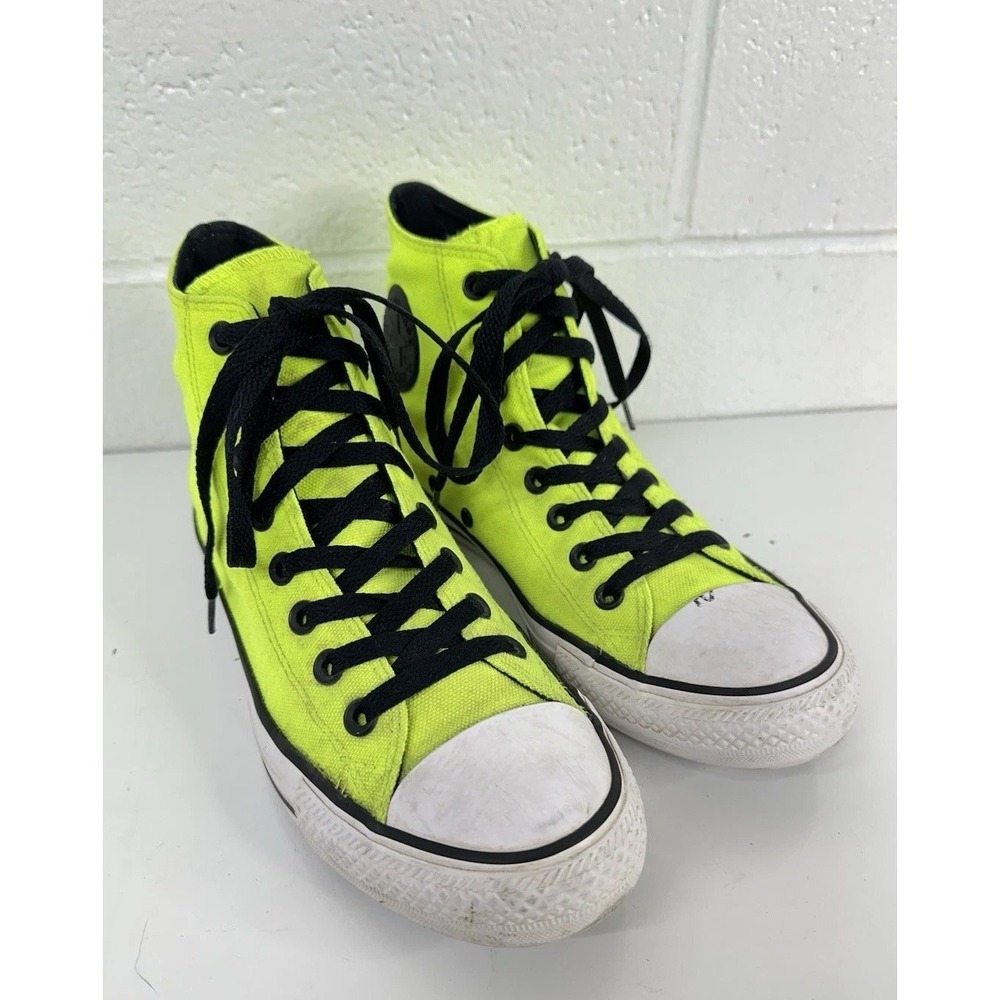 Converse High-Top Sneakers Neon Green‎ and Black Men's Size 7 - Picture 2 of 9